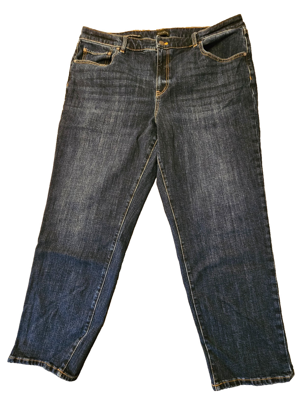 Talbots Womens Everyday Relaxed Jeans Dark Denim Straight Leg Plus Size 18